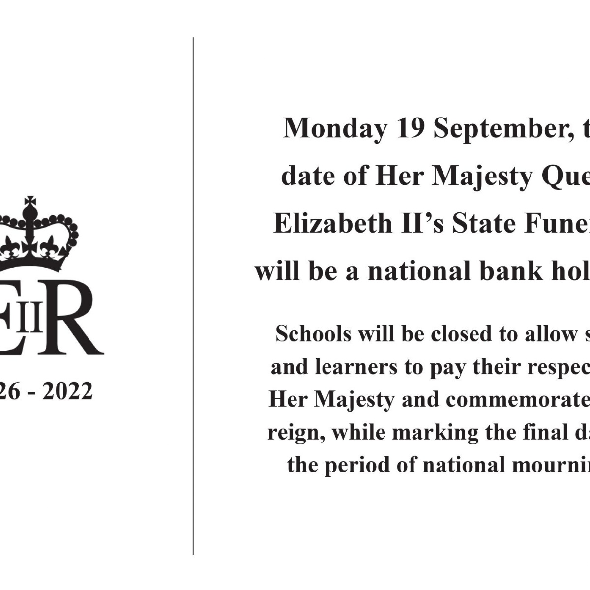 Howden School Schools Closed National Bank Holiday